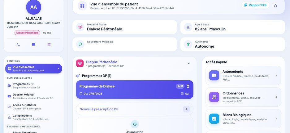 Pdailysis patient profile