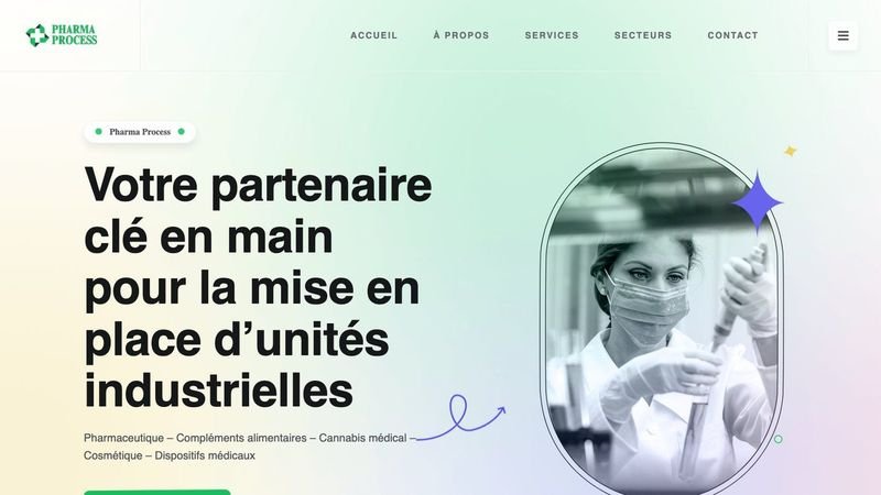 PharmaProcess landing page