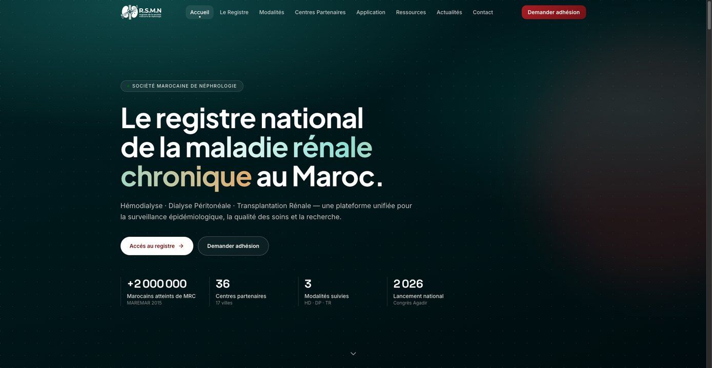 Registre SMN landing page